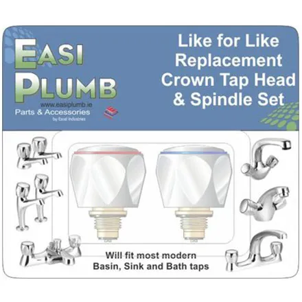 EP Pair of Replacement Crown Tap Heads & Spindles Only
