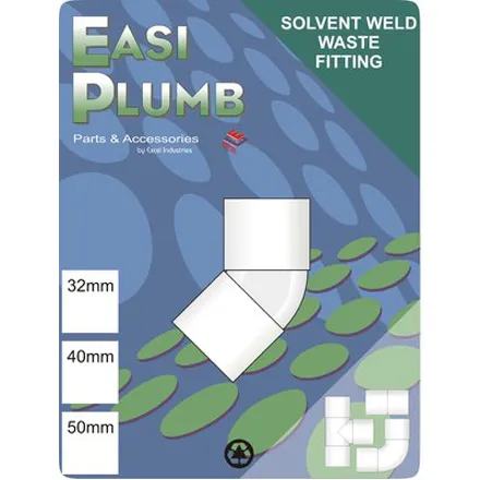 EP 32mm White Waste 45 Degree Bend