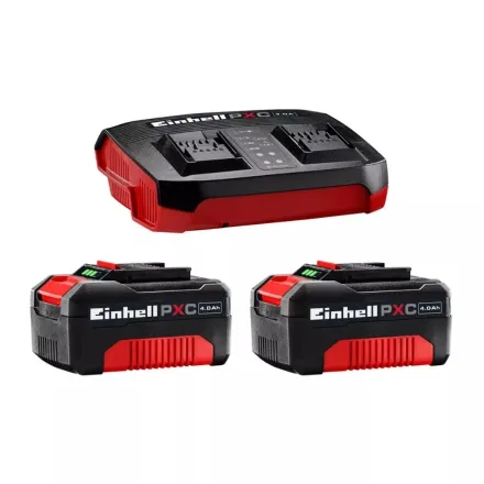 Einhell Power X-Change 2 x 18V 4Ah Batteries & Twincharger Kit