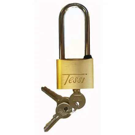 Tessi Solid Brass Padlock with Long Shackle 40mm