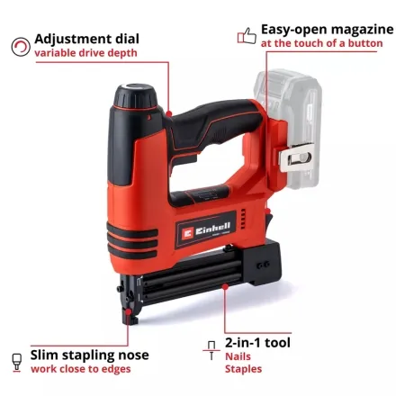 Einhell 18V Cordless Second Fix Stapler & Nailer
