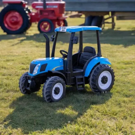 24V Electric Blue Tractor and Trailer (Trailer Included)