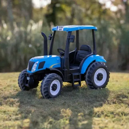24V Electric Blue Tractor and Trailer (Trailer Included)