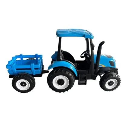 24V Electric Blue Tractor and Trailer (Trailer Included)