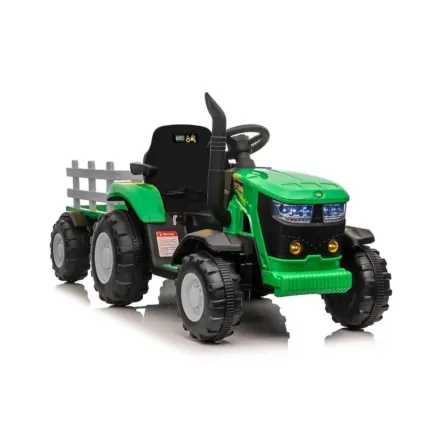 Electric Ride On Tractor And Trailer 12V | Green